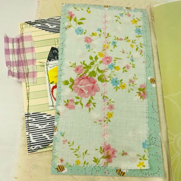 Writing Junk Journal Vintage Style u Fabric Cover Diary Includes Ephemera No 19 - Picture 7 of 13